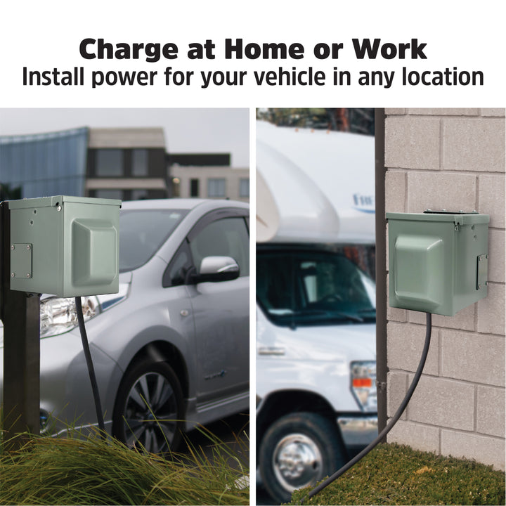 Ev Rv Outlet Box Energizer 50A ECE170 EV Rated Outdoor Outlet Box for EV and RV Vehicle ...
