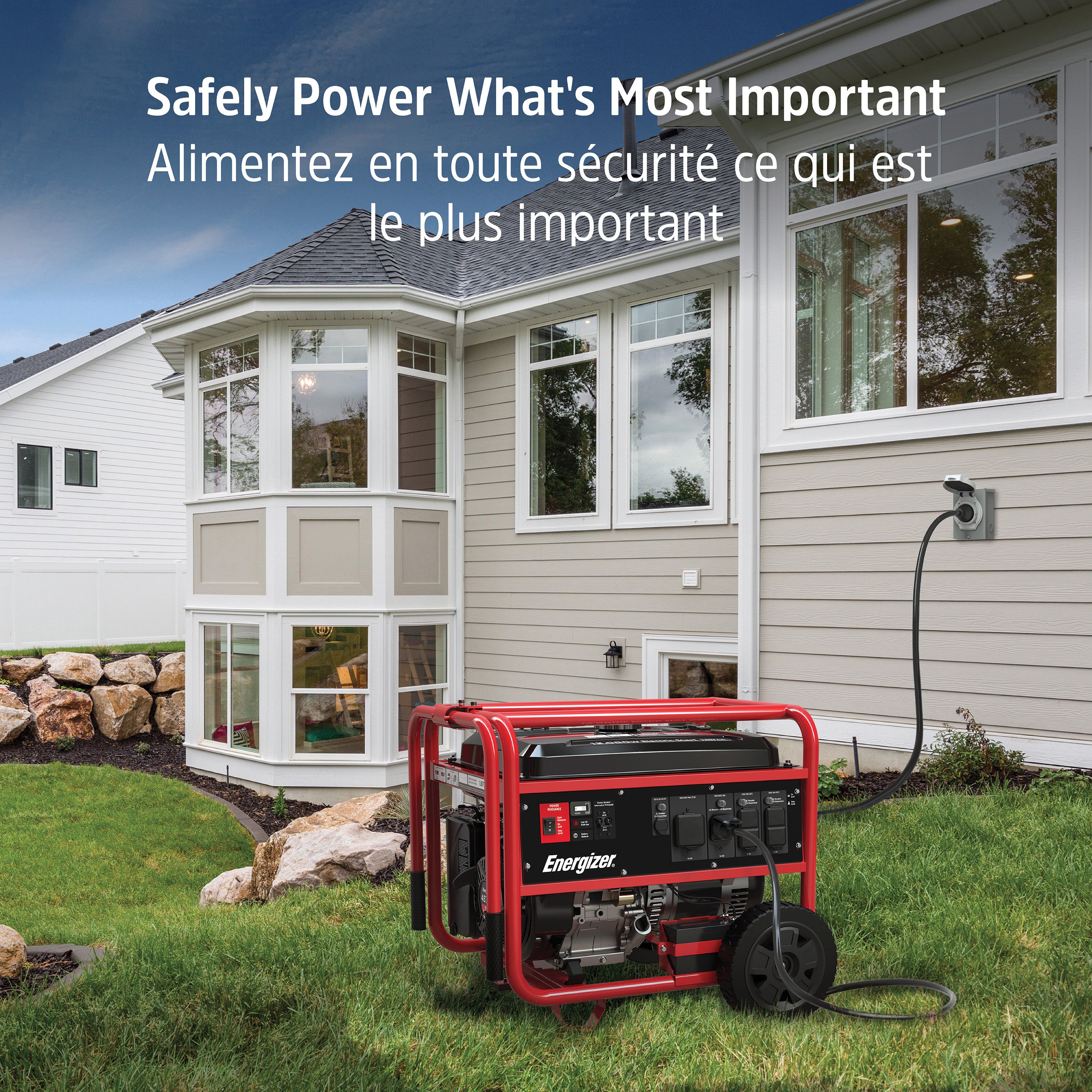 Energizer 30A Through Wall Home Backup Kit for Portable Generators